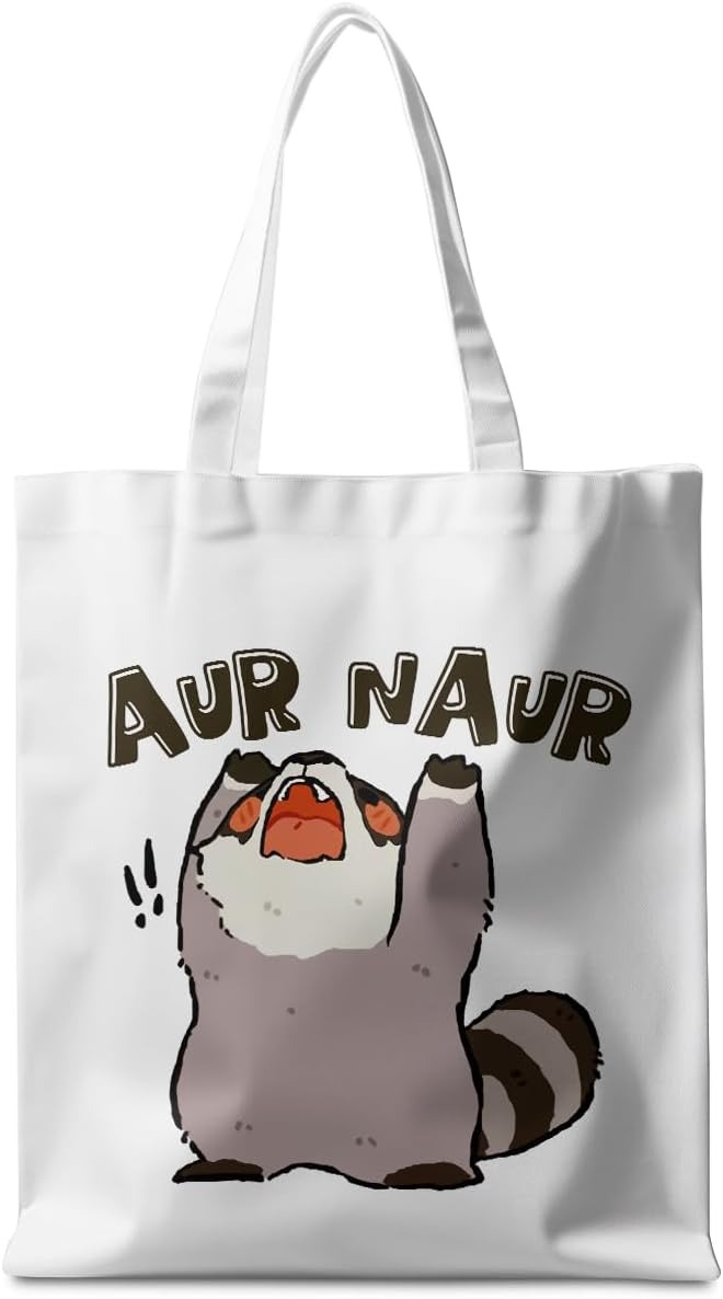 Tote Bag Canvas Print - 재미있는 너구리 캔버스 토트백 귀여운 개구리