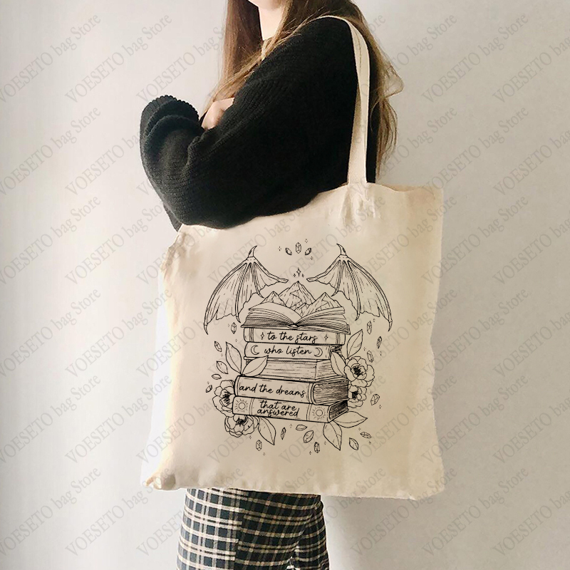 Tote Bag Canvas Print - SJM 나이트 코트 럭셔리 토트백, 들리는