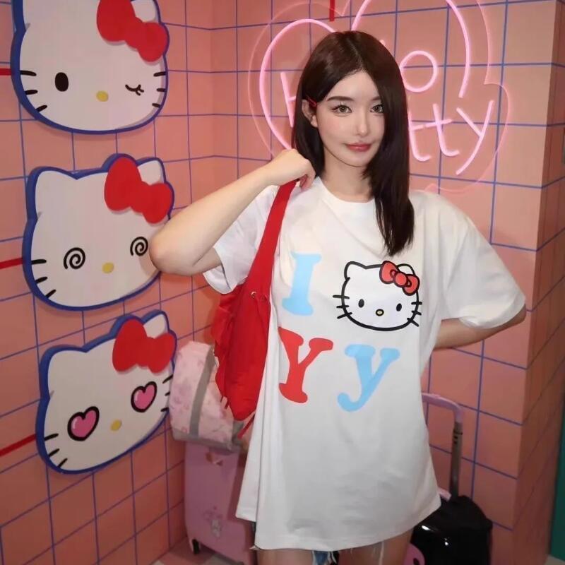Street Fashion Tshirt - 반팔 산리오 여름 순면 유니섹스 티셔츠
