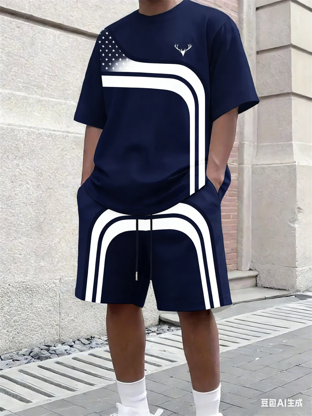 Street Fashion Tshirt - 패션 여름 남성 스트라이프 프린트 편안한