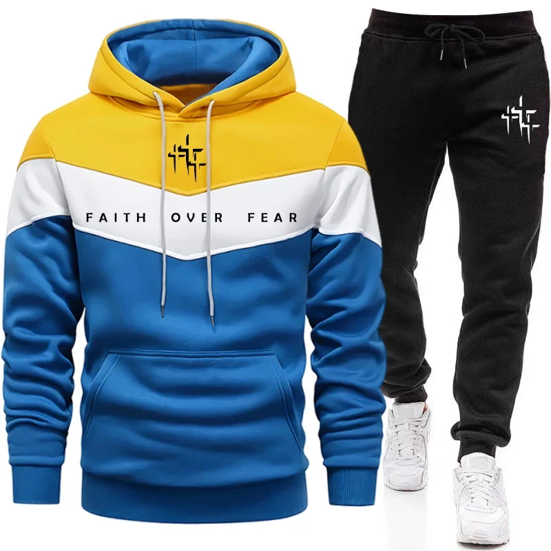 Faith Over Fear 남성용 트랙수트 후드 티셔 - Street Fashion Outfit 리뷰 및 가격