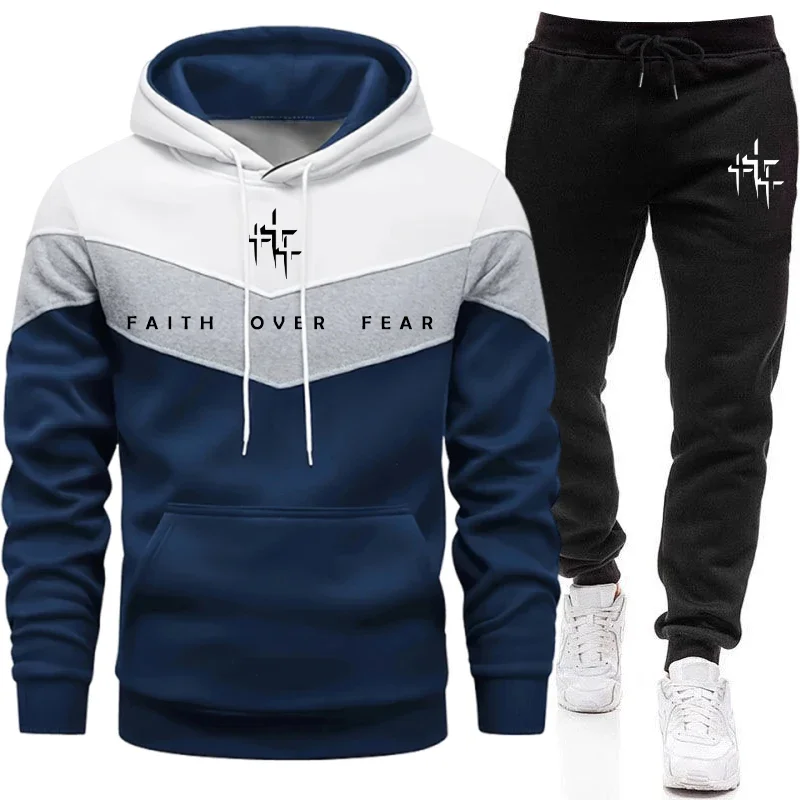 Faith Over Fear 남성용 트랙수트 후드 티셔 - Street Fashion Outfit 리뷰 및 가격