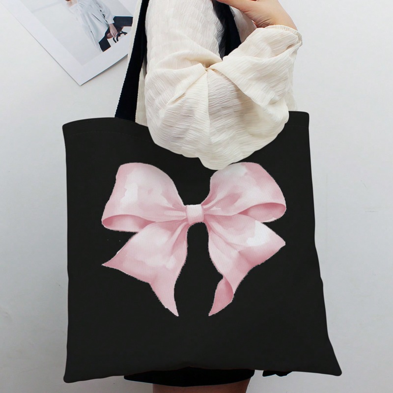 ROMWE Kawaii Bow 패턴 캔버스 숄더백 발렌 - Tote Bag Canvas Print 리뷰 및 가격