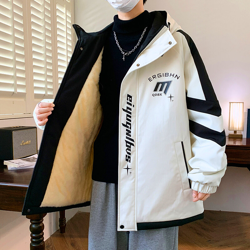 패션 남성용 양털 두꺼운 따뜻한 후드 재킷 2026 가 - Street Fashion Youth 리뷰 및 가격