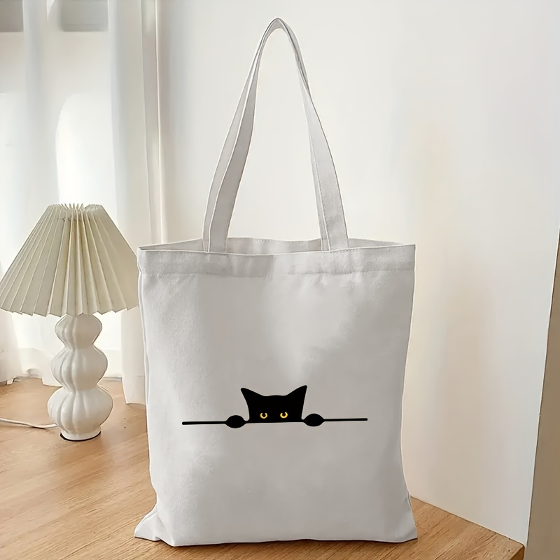 선형 고양이 프린트 패턴 패션 캔버스 백팩 토트백, 유 - Tote Bag Canvas Print 리뷰 및 가격
