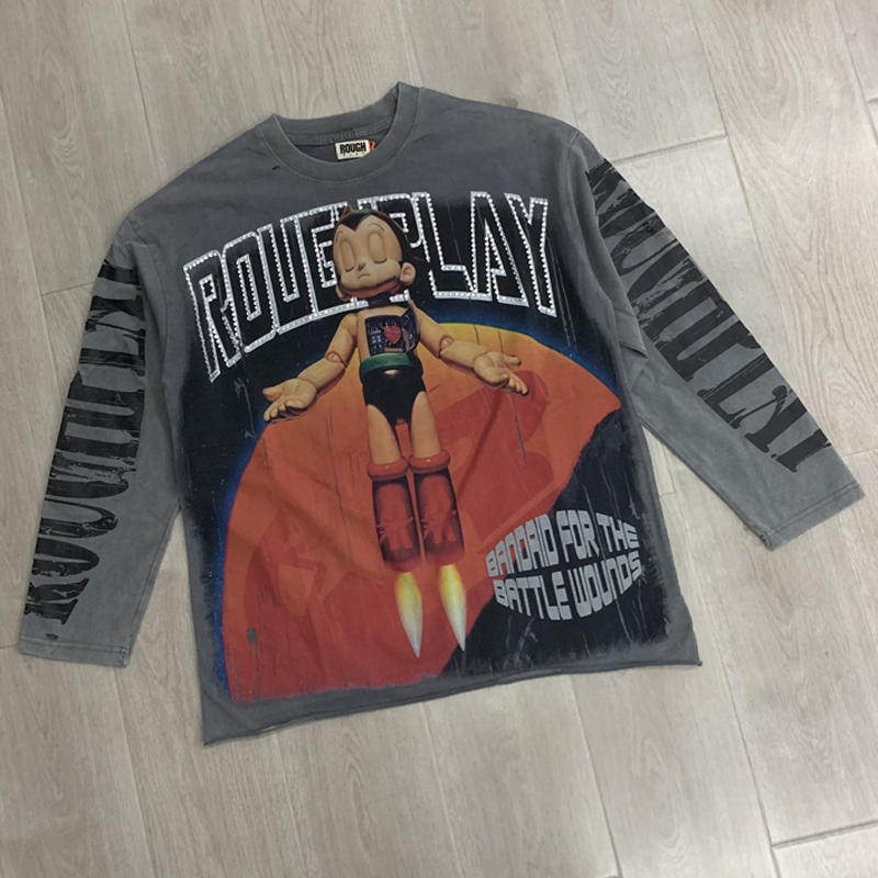 26SS 새로운 고품질 스트리트 패션 힙합 러프 긴팔  - Street Fashion Tshirt 리뷰 및 가격