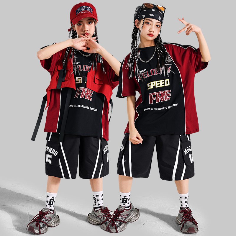 십대 패션 힙합 재즈 댄스 의상 티셔츠 반바지 의류 세 - Street Fashion Tshirt 리뷰 및 가격