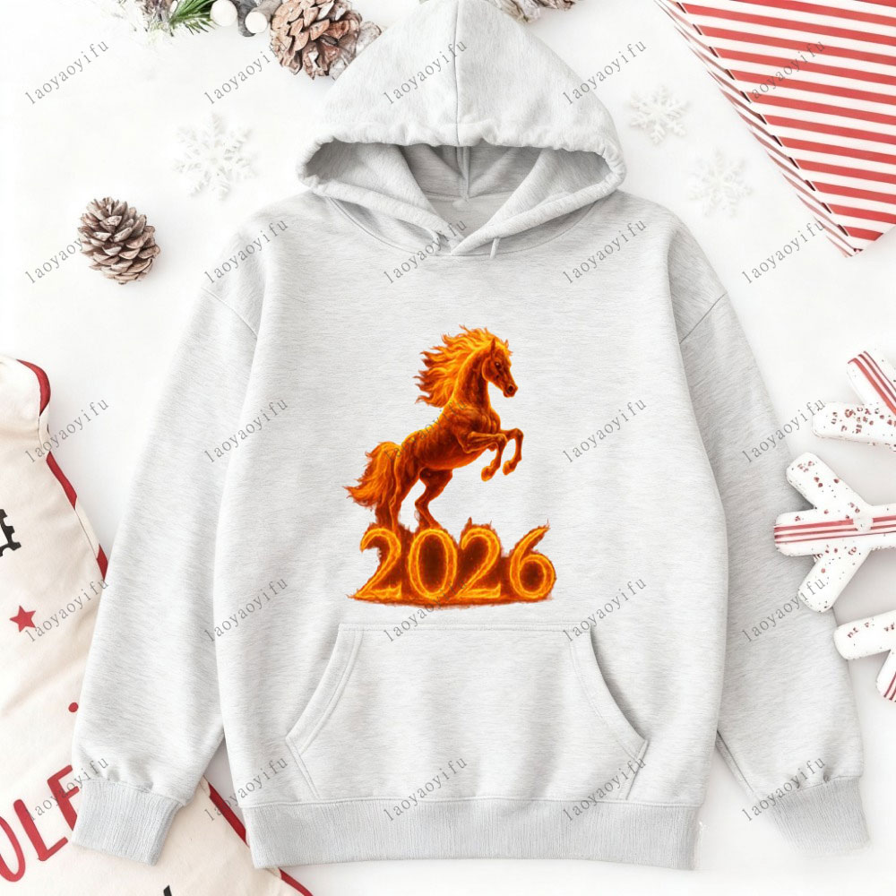 말의 해 2026 중국 설날 그래픽 후드티 스트리트 패 - Street Fashion In Chinese 리뷰 및 가격
