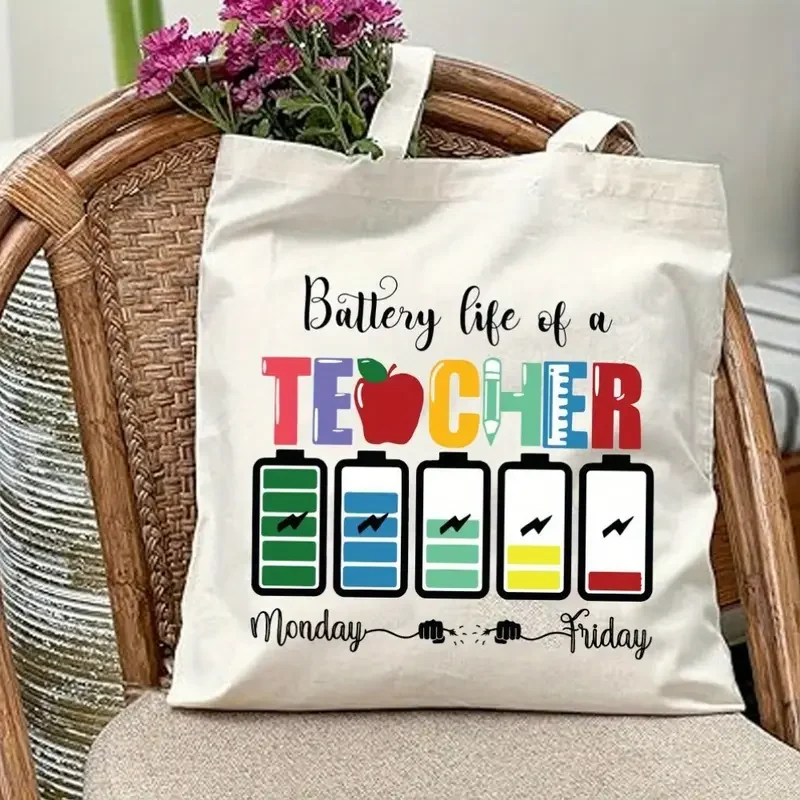 최고의 교사 토트백 '월요일과 금요일의 배터리 수명'  - Tote Bag Canvas Print 리뷰 및 가격
