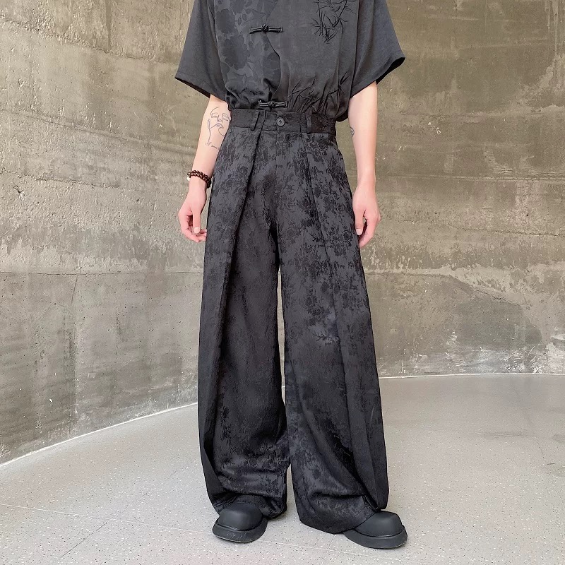 남성 중국 스타일 와이드 레그 팬츠 남성 트렌디 패션  - Street Fashion In Chinese 리뷰 및 가격