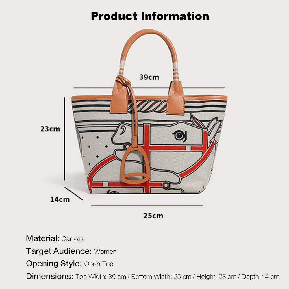 실용적인 가방 여성 캔버스 토트 백 패션 프린트 오픈  - Tote Bag Canvas Print 리뷰 및 가격
