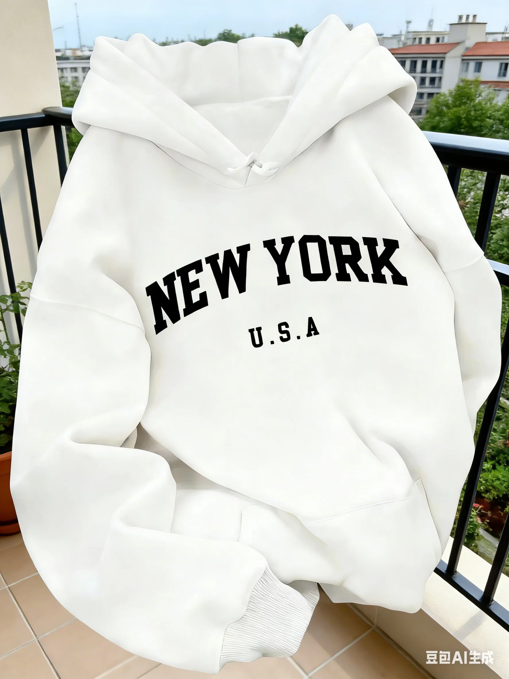 여성용 후드 스웨트 캐주얼 컷 뉴욕 미국 레터링 스웨터 - High Street Fashion New York 리뷰 및 가격