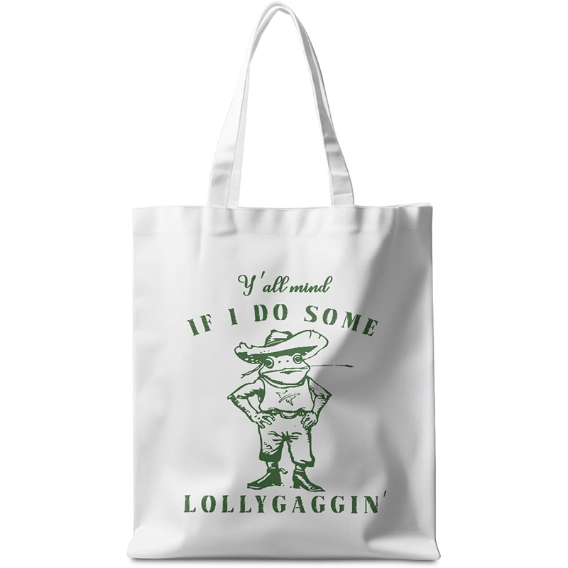 재미있는 너구리 캔버스 토트백 귀여운 개구리 서양풍 너 - Tote Bag Canvas Print 리뷰 및 가격