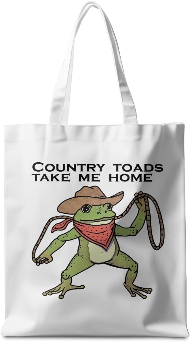 재미있는 너구리 캔버스 토트백 귀여운 개구리 서양풍 너 - Tote Bag Canvas Print 리뷰 및 가격