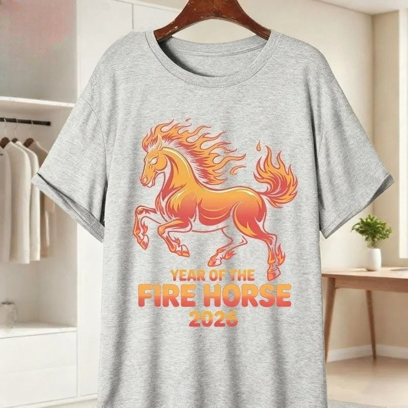 Fire Horse 2026 새로운 여성 티셔츠 중국  - Street Fashion In Chinese 리뷰 및 가격