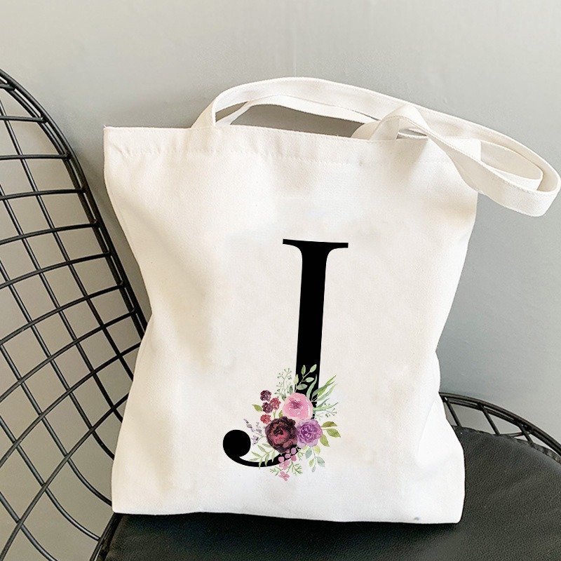야생 꽃 알파벳 Y2K 여성용 숄더 백 빈티지 꽃 프린 - Tote Bag Canvas Print 리뷰 및 가격