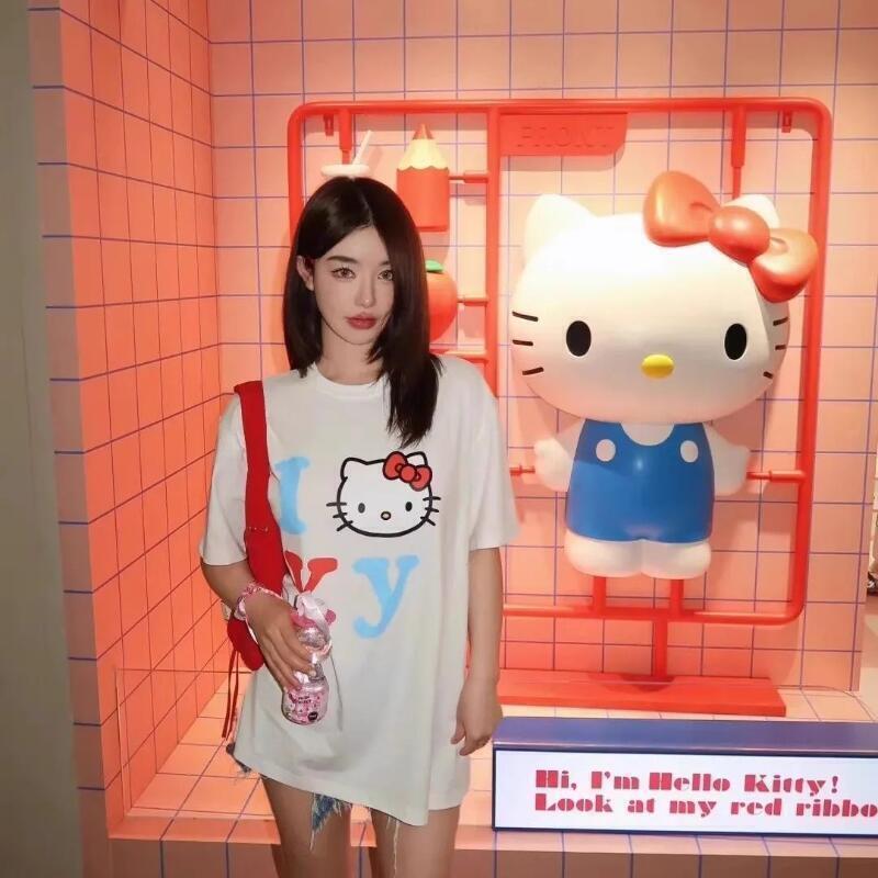 반팔 산리오 여름 순면 유니섹스 티셔츠 헬로키티 트렌디 - Street Fashion Tshirt 리뷰 및 가격