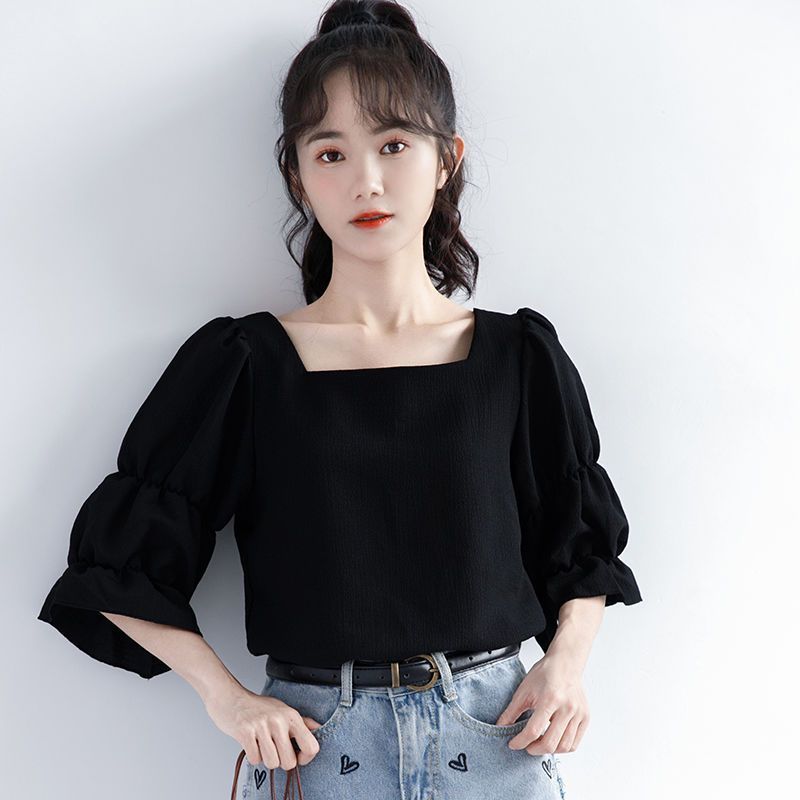 플리츠 반팔 솔리드 한국 셔츠 탑 새로운 여름 청소년  - Street Fashion Youth 리뷰 및 가격