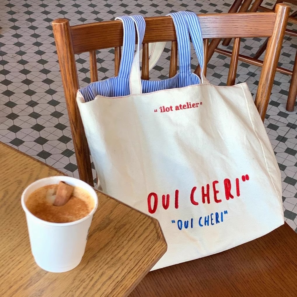 다용도 더블 스트라이프 자수 토트백 - 여성용 대용량  - Tote Bag Canvas Print 리뷰 및 가격