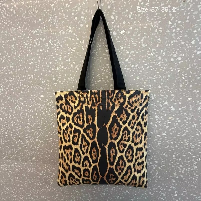 여름 패션 레트로 레오파드 프린트 토트 데일리 비치 숄 - Tote Bag Canvas Print 리뷰 및 가격