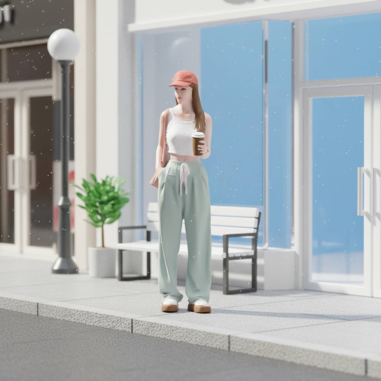 커피를 든 소녀 피규어, 화려한 거리 패션 미니어처 소 - Street Fashion Pose 리뷰 및 가격